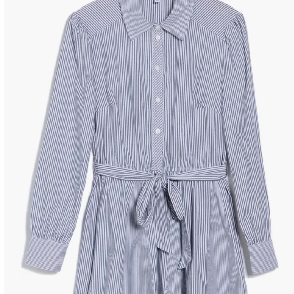 Steve Madden Blue and White Striped Shirt Dress